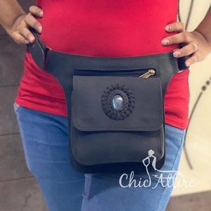 Leather Fanny Pack Waist Pack Lightweight Multi Pocket Hip Pocket Belts Travel Belt Unisex - Product Image 1