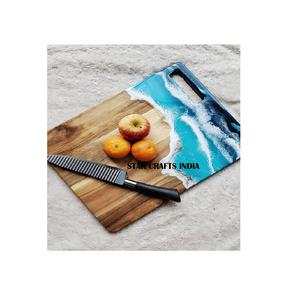 Planche à fromage en résine d'acacia moderne Planche à découper en bois entier pour la cuisine à usage domestique Fabriqué par spot - Product Image 1