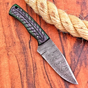 Lame en acier damas forgé sur mesure couteau de chasse survie Bushcraft OEM Support lame fixe couteau de Camping de qualité industrielle - Product Image 4