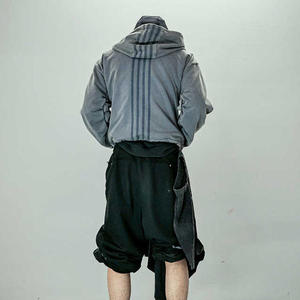 Personalizado bordado Dtg impreso Logo recortado sólido Streetwear Vintage ácido lavado cuello en V desgastado 100% algodón Sudadera con capucha - Product Image 3