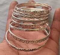 Femmes Boho Vintage Bahamien Poisson Fleur 8 Pièces Argent Sterling Plaqué Bracelet Ensemble Réglable Empilable Bracelet Christian Cadeau