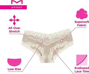 Trendy Chic Boyshorts Bikini Cut Shapewear Underwear Comfortable Spandex/Cotton Panties Decorative Hole Seamless Breathable - Product Image 6
