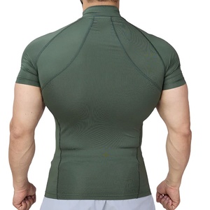 Camiseta de Cuello Alto con Diseño de Compresión, 100% Algodón, 180 Gramos, Elástica, Ecológica, Transpirable, para Verano - Product Image 5