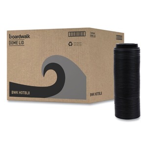 Couvre-gobelets en plastique noir Boardwalk BWKHOTBL8 pour gobelets de 8 oz. Gobelets jetables en papier, 1000 par carton - Product Image 5