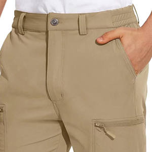 Haute qualité matériel couleur unie tricoté hommes pantalons Cargo pantalon pour décontracté taille élastique multi-poches hommes pantalons Cargo - Product Image 2