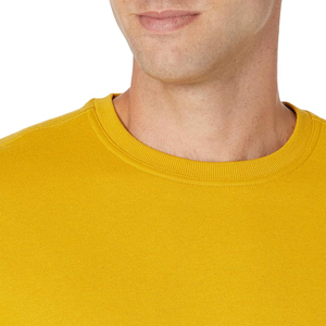 Sweat-shirt pour homme abordable, vêtement décontracté quotidien, coton doux, uni, couleur jaune, sweat-shirt pour homme, fournisseur en gros - Product Image 4