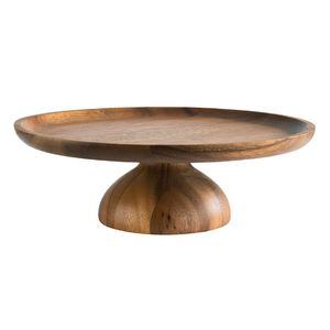 Soporte de pastel de madera de pedestal redondo hecho a mano para postres que muestran aniversarios de bodas o almacenamiento diario de postres de cocina - Product Image 4