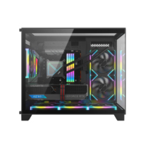 AntarcChill Popular Panoramic Clear PC Case High Airflow Mid-Tower Gaming Computer Case Aluminum Alloy MicroATX