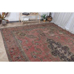 Vintage Turkish <b>Runner</b> Rug 0.8x12.6 ft, <b>Red</b> Ikat Rug Wool - Product Image 4