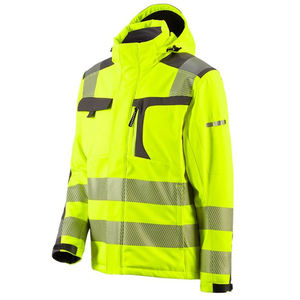 Chaqueta Softshell Reflectante para Hombre al por Mayor, Ropa de Trabajo de Seguridad Elegante de Alta Visibilidad, Chaquetas Softshell Resistentes al Agua y al Viento - Product Image 3