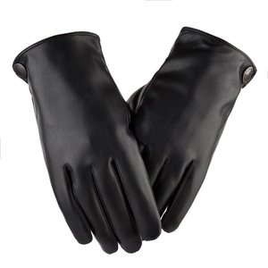 Guantes de Moda de Cuero Cálidos de Invierno de Color Único Nuevo Diseño Precio de Fábrica Guantes de Moda de Cuero con Logotipo Personalizado Impreso - Product Image 1