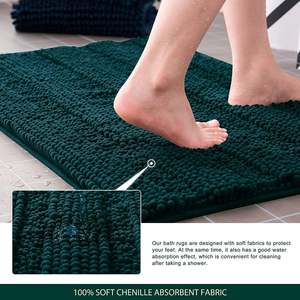 Alfombrilla de baño moderna antideslizante a rayas, alfombrilla de baño absorbente de microfibra de algodón y poliéster para uso doméstico o hotelero - Product Image 4