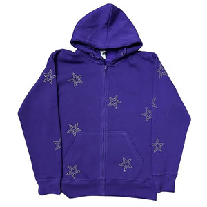 Sudadera con capucha unisex personalizada de algodón/poliéster, impermeable, ecológica, con cremallera, estampada digitalmente con pedrería, ropa de invierno, Pakistán - Product Image 1