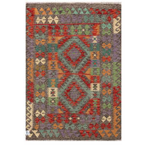 Alfombra Kilim de Maimana, Afganistán, 141 x 97 cm, Alfombras y Juegos de Alfombras - Product Image 1