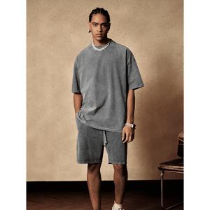 2025, nuevo diseño de secado rápido, camiseta de gran tamaño para hombre, camisetas de algodón en blanco con lavado ácido, camiseta Vintage con gráfico personalizado - Product Image 2