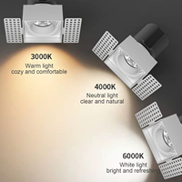 Spot LED encastré sans cadre 15W, plafonnier encastré IP20, downlight architectural sans joint pour projets de galeries et d'hôtels
