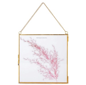 Wholesaler Glass and Brass Wall Hanging Photo <strong>Frame</strong> Double Glass <strong>Floating</strong> Flower Pressed Picture Glass <strong>Frame</strong> - Product Image 5