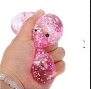 NEW Eco-friendly Maltose Sequin Bunny Squeeze Ball Toy-Soft Stretch Sensory Fidget Toy for Kids Adults Promotional <b>Gift</b> - Product Image 3