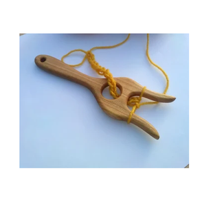 Wood Lucet Knitting Fork Lucet for Crochet Strong Wood Needlework Modern design Wood Lucet Knitting Fork - Product Image 1