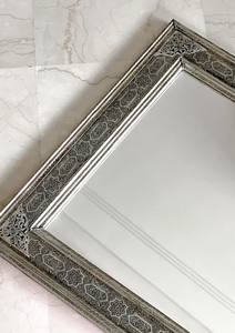 Large <b>Moroccan</b> Arched Wall <b>Mirror</b> Hand-Engraved Metal & Wood Vintage Arabic Home Decor Full-Length Dressing <b>Mirror</b> - Product Image 4