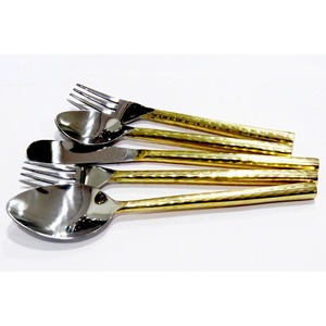 Service de couverts moderne en acier inoxydable avec finition PVD or de luxe Vente tendance pour mariages Hôtels Cafés Restaurants - Product Image 6