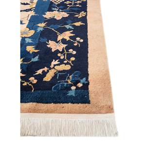 Tapis en laine noués à la main Pechino, motifs floraux et abstraits rouges et oranges pour la maison, le salon et la chambre - PAE-5424 - Product Image 4