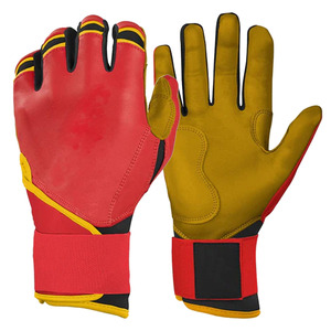 Gants de frappe de baseball multicolores à manchette longue de haute qualité pour les joueurs d'équipe professionnels Gants de frappe de baseball en cuir de vachette - Product Image 1