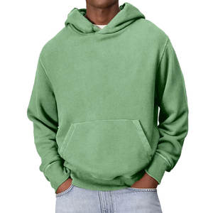 Coupe ample de haute qualité 450 GSM sweat à capuche en coton éponge frais impression personnalisée sweats à capuche surdimensionnés hommes sweats à capuche lavés à l'acide - Product Image 5