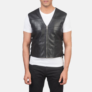 Gilet en cuir léger et respirant de haute qualité pour hommes, impression de logo personnalisé, vêtements d'extérieur d'hiver de style formel, toile chaude - Product Image 5