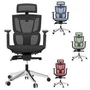Silla Ergonómica de Malla con Altura Ajustable y Reposacabezas - Para Oficina en Casa y Hogar - Negra - Product Image 2