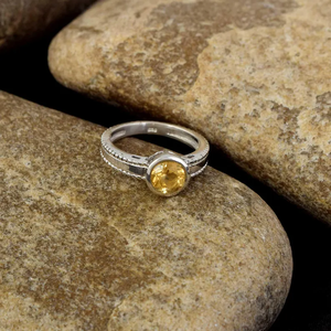 Anillo apilable hecho a mano de Plata de Ley 925, piedra amarilla Natural citrina, joyería de piedra natal de noviembre, cristianos de moda - Product Image 3