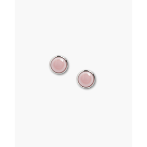Pendientes Redondos Rosados - Aleación Bañada en Rodio con Acentos de Perlas de Circonio y Diamantes - Product Image 1