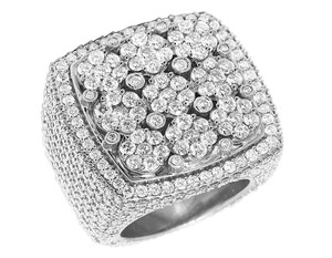 Anillo de lujo de oro amarillo de 10K con diseño de racimo de diamantes cultivados en laboratorio, joyería de estilo Hip Hop para hombres - Product Image 1