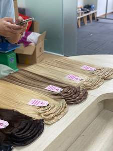 Cuticle Aligned Vietnamese Human <b>Hair</b> 100% Remy <b>Clip</b>-<b>in</b> <b>Hair</b> <b>Extension</b> Double Drawn high quality - Product Image 6