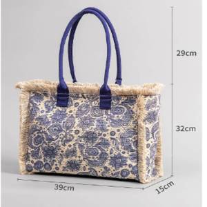 Bolso de Hombro de Lona de Gran Capacidad con Diseño Bohemio Vintage, Estilo Casual, con Borlas y Cierre, para Mujer, de Alta Calidad - Product Image 3
