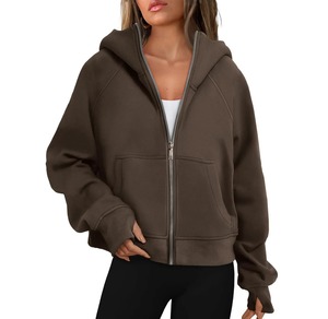 Prix usine personnalisé dames surdimensionné à capuche coton femmes haut court avec longue fermeture éclair coupe ample compatibilité de la saison d'hiver - Product Image 6