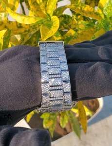 Montre mécanique octogonale de luxe en acier inoxydable or rose haute qualité Moissanite diamant résistant à l'eau analogique limitée - Product Image 3