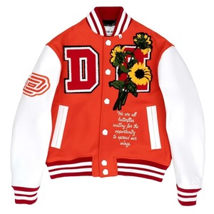 Chaqueta Universitaria Personalizada de Alta Calidad para Hombre con Bordado Chenille, Mangas de Cuero Vacuno, Servicio OEM, Chaqueta Bomber Universitaria de Béisbol - Product Image 1