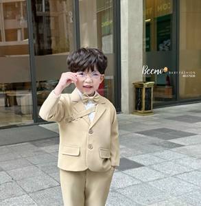 Haute qualité 3 pièces formel revers costume croix ceinture ensemble nouveauté garçons bébé vêtements tendance en gros 1-7 ans enfants hiver - Product Image 1