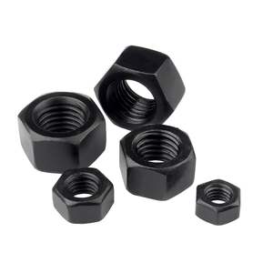 Écrou hexagonal à filetage d'oxyde noir ISO 4032 classe 8.8 Écrou de blocage de matériel Écrous hexagonaux noirs DIN934 Acier au carbone métrique grossier - Product Image 3