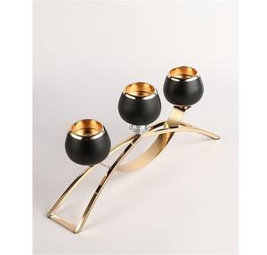 เชิงเทียนทองสัมฤทธิ์สไตล์ยุโรป 5 แขน / เชิงเทียนโลหะแบบย้อนยุคสำหรับตกแต่งโต๊ะ - Product Image 4