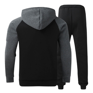 Ensemble de sport pour homme en coton 100% de haute qualité, comprenant un sweat à capuche demi-zip et une chemise imprimée, idéal pour l'entraînement, le jogging et comme survêtement d'hiver, vente en gros - Product Image 2