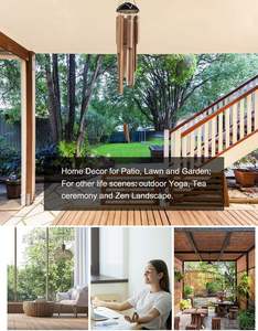 Handmade Bamboo Wind Chimes for Outside 33 Inch <b>Large</b> Coconut Top Clearance & Deep Tune Wooden Windchimes Home <b>Decor</b> for <b>Outdoor</b> - Product Image 6