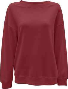 Fitspi sweat à manches longues pour femme décontracté col rond coupe ample pull à capuche hauts d'automne - Product Image 6