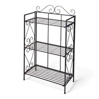 Support de plante rond en métal à 4 niveaux, décoratif, pour intérieur et extérieur, porte-pot de fleurs moderne, étagère de présentation circulaire en fer forgé