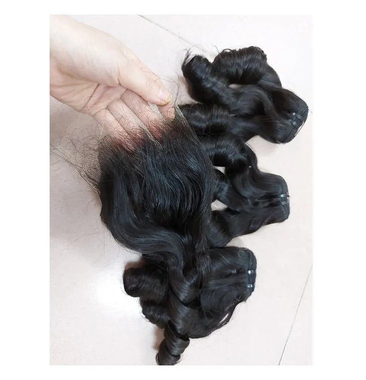 Funmi curly 100gram Raw Virgin Cuticle Aligned best grade hair extensions from Vietnam vendor
