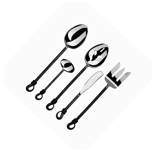 Juego de cubiertos de acero inoxidable ecológico de alta calidad, cubiertos con espejo, juego de cubiertos de cocina de Metal, utensilios de cocina hechos a mano increíbles - Product Image 3