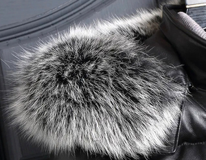 Manteau long en cuir de canard pour homme, double boutonnage, cuir de mouton véritable, moins 40 degrés Celsius, chaud, respirant, imperméable - Product Image 5