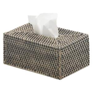 Boîte à mouchoirs rectangulaire en rotin de style minimaliste unisexe, fermeture ouverte, cadre de boîte tissée, petits sacs à main pour la maison, 1-1,9 L, imperméable - Product Image 2