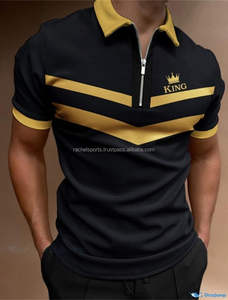 ปกเสื้อกอล์ฟสำหรับผู้ชายเสื้อปักลายถักแบบถักเย็บปักอย่างหรูหราดีไซน์ตามสั่งสีพื้น - Product Image 6